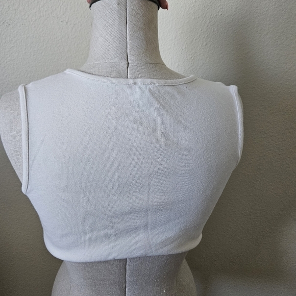 BDG URBAN OUTFITTERS Lexi Crop Button-Up Tank - White S - Picture 3 of 8